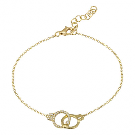 14k yellow gold diamond handcuff bracelet