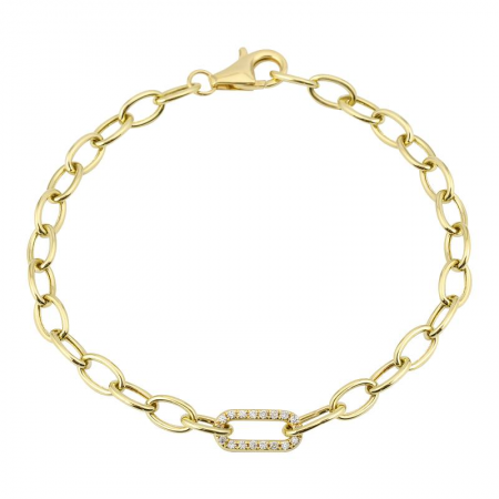 14k yellow gold diamond link bracelet