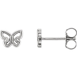 14k gold butterfly stud earrings