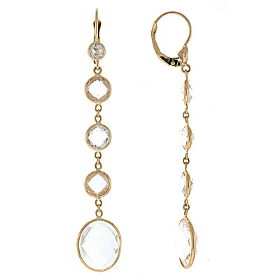 14k yellow gold quartz earrings