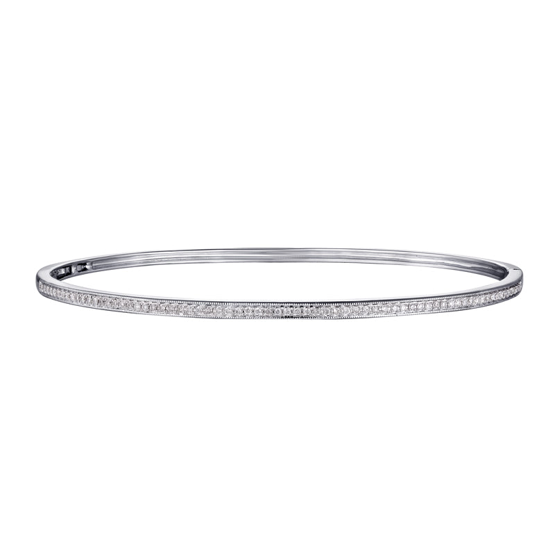 14k white gold diamond bangle