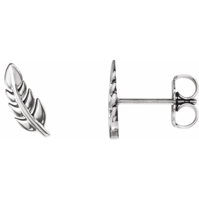 14k gold leaf stud earrings