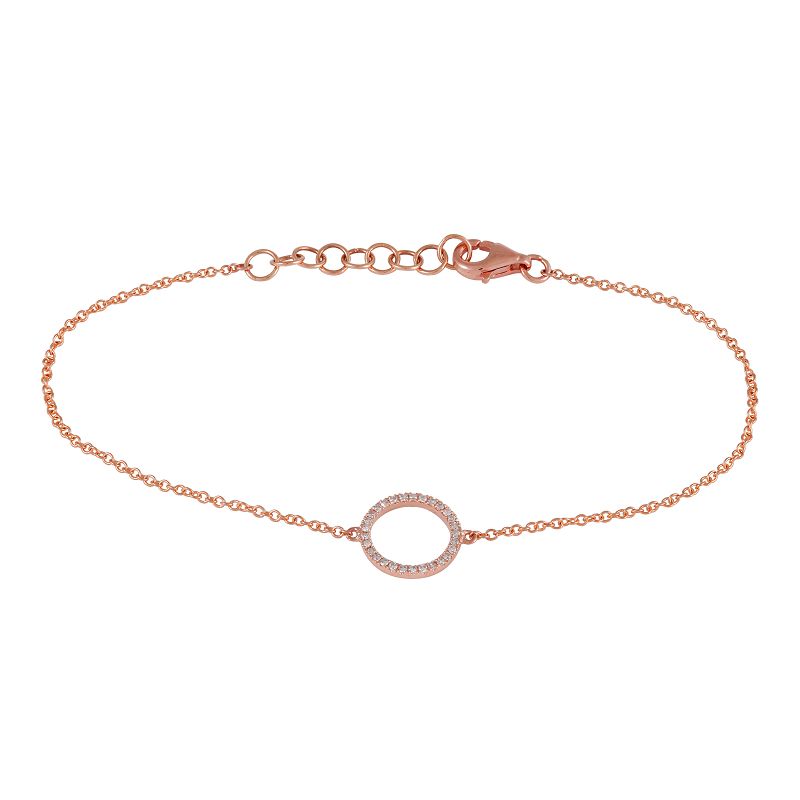 14k gold diamond circle bracelet