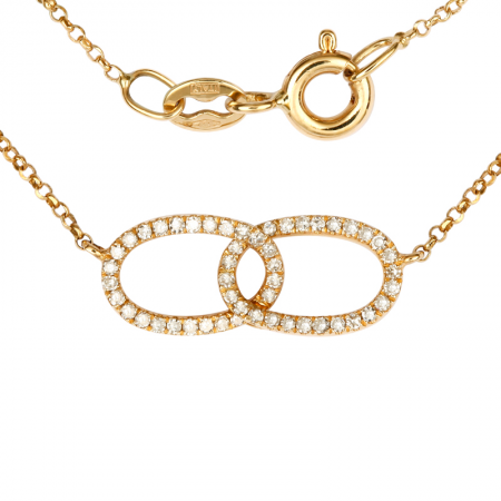 14k yellow gold diamond link necklace