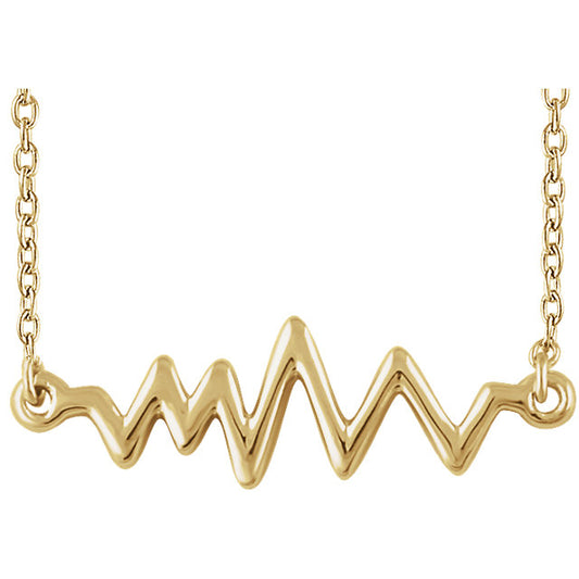 14k gold heart beat necklace