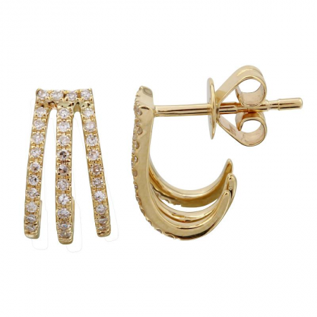 14k yellow gold diamond earrings