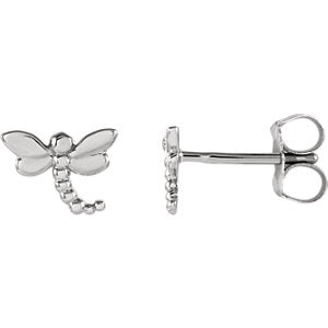 14k gold dragonfly stud earring