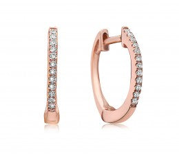 14k mini hoop diamond earring