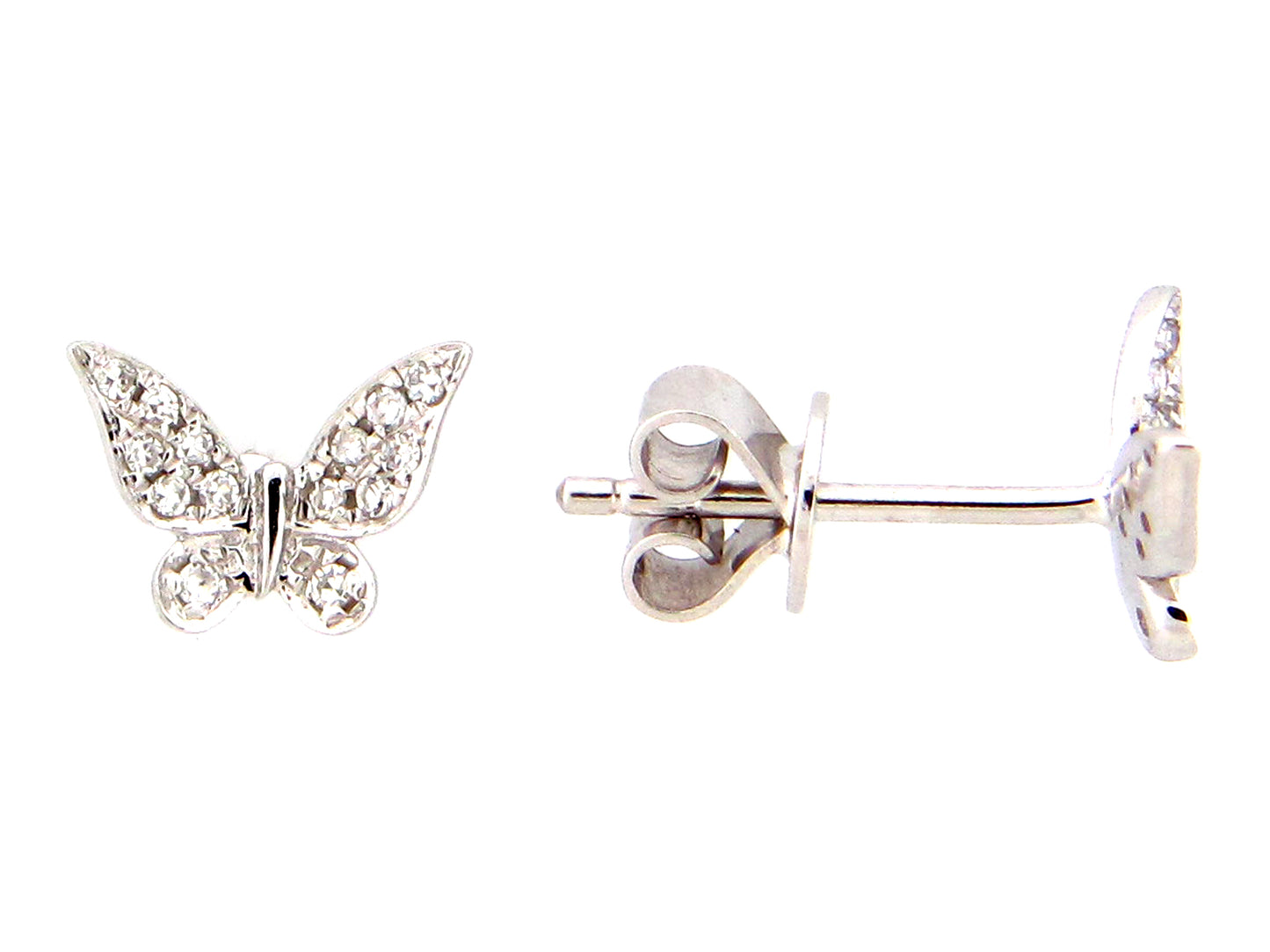 14k gold diamond butterfly earrings