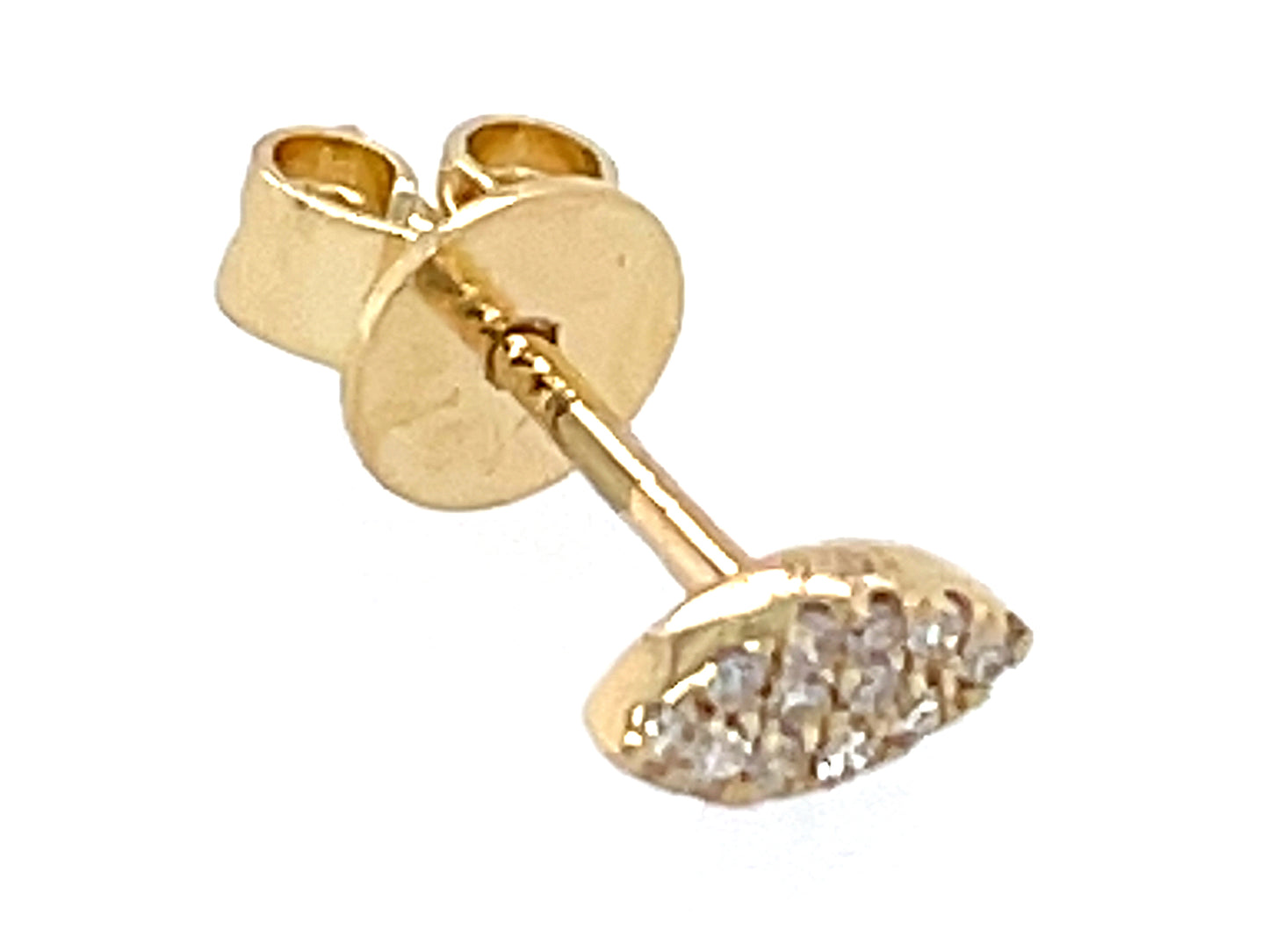 14k yellow gold single stud diamond earring