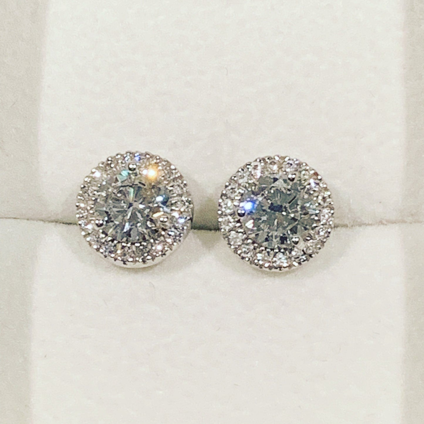 Diamond Halo stud earrings