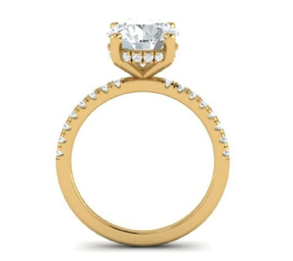 Yellow Gold Diamond Hidden Halo Engagement Ring