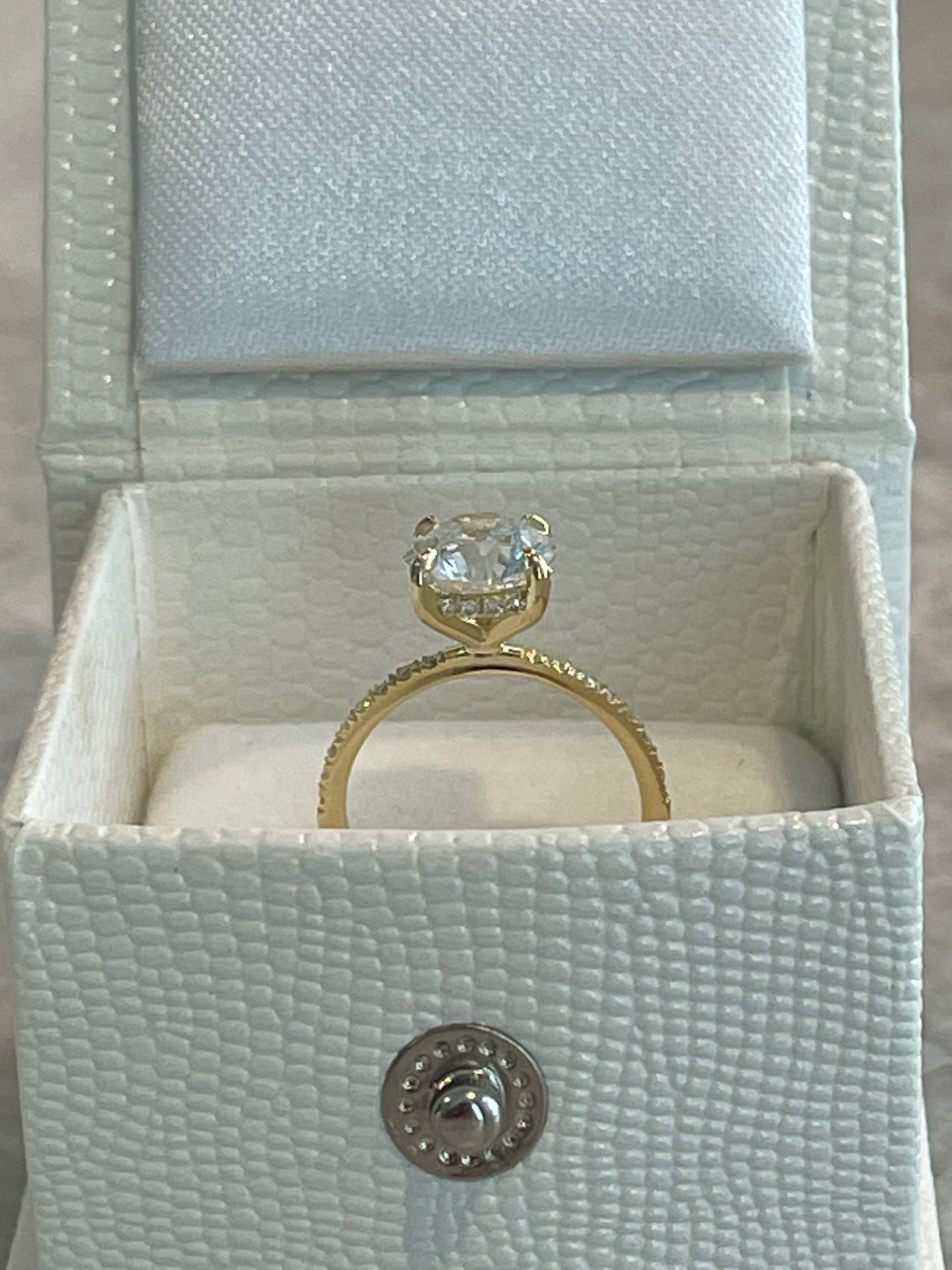 Yellow Gold Diamond Hidden Halo Engagement Ring