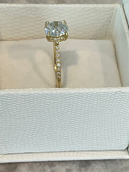 Yellow Gold Diamond Hidden Halo Engagement Ring