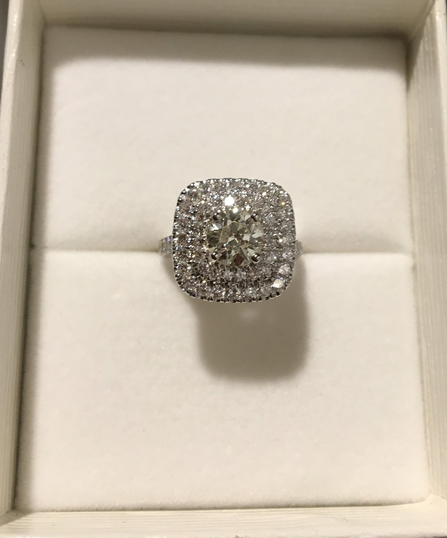 Double Halo Diamond Engagement Ring