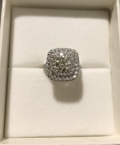 Double Halo Diamond Engagement Ring