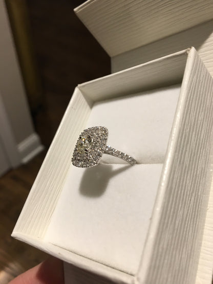 Double Halo Diamond Engagement Ring