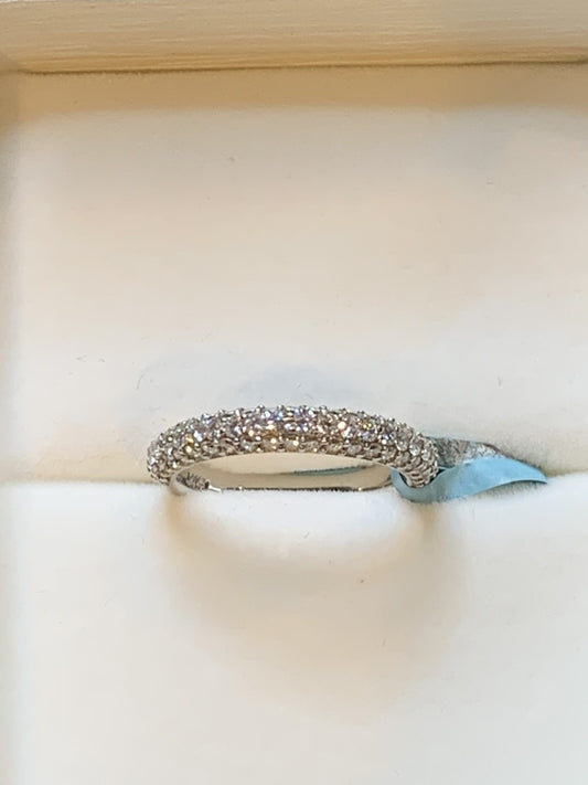 14k white gold diamond pave eternity ring