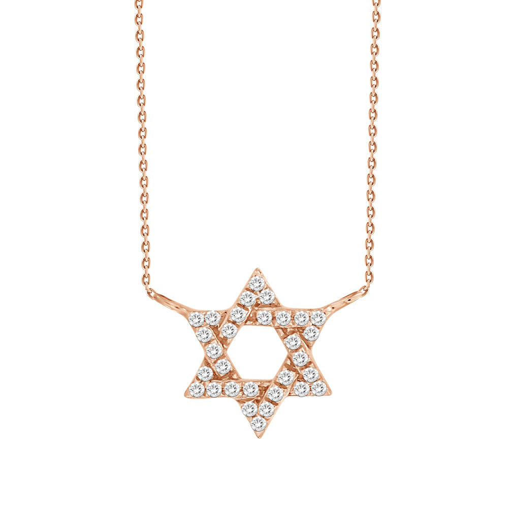 Diamond Star of David Necklace