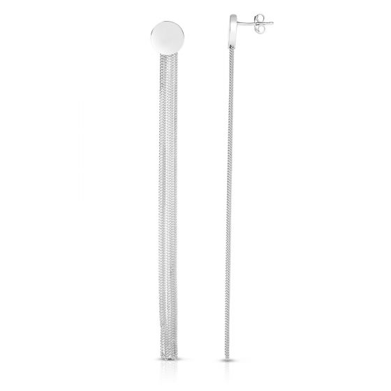Silver chain long earrings