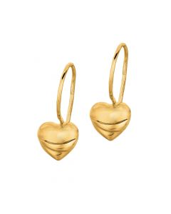14k yellow gold heart earrings