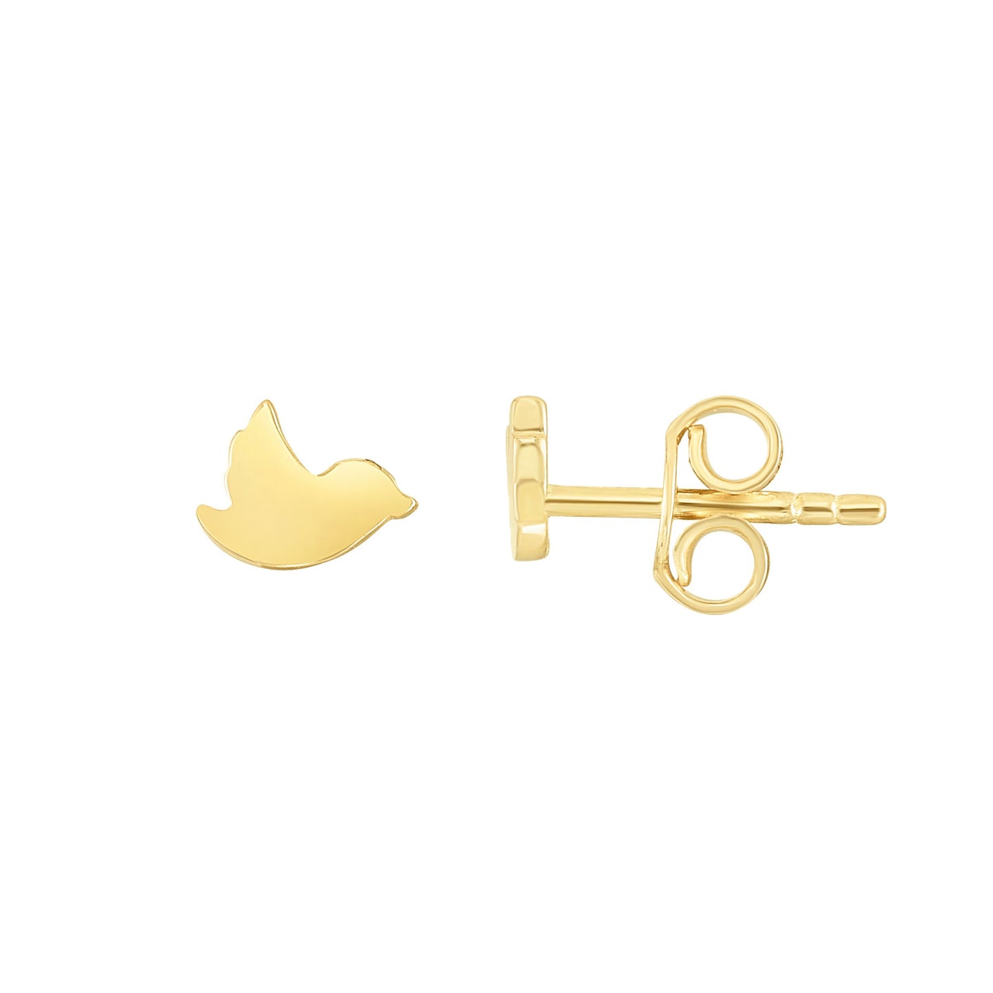 14k yellow gold dove earrings