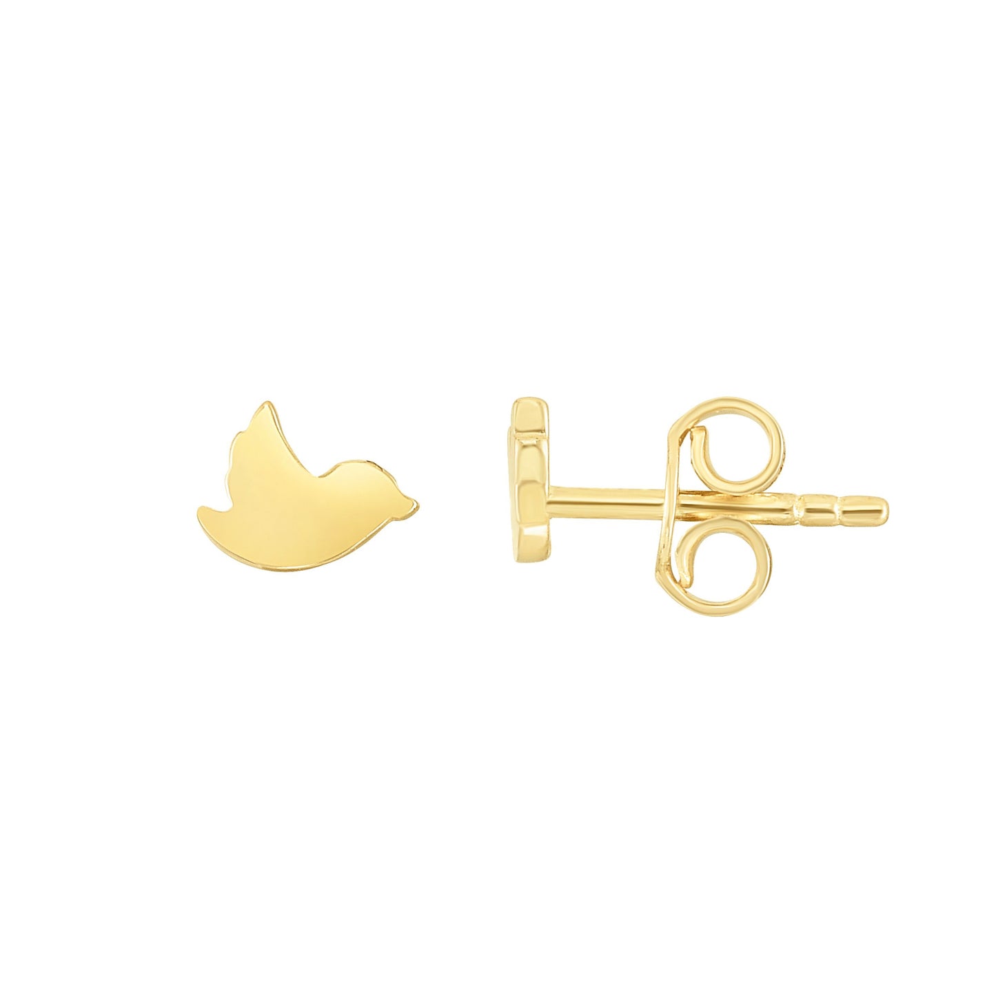 14k yellow gold dove earrings