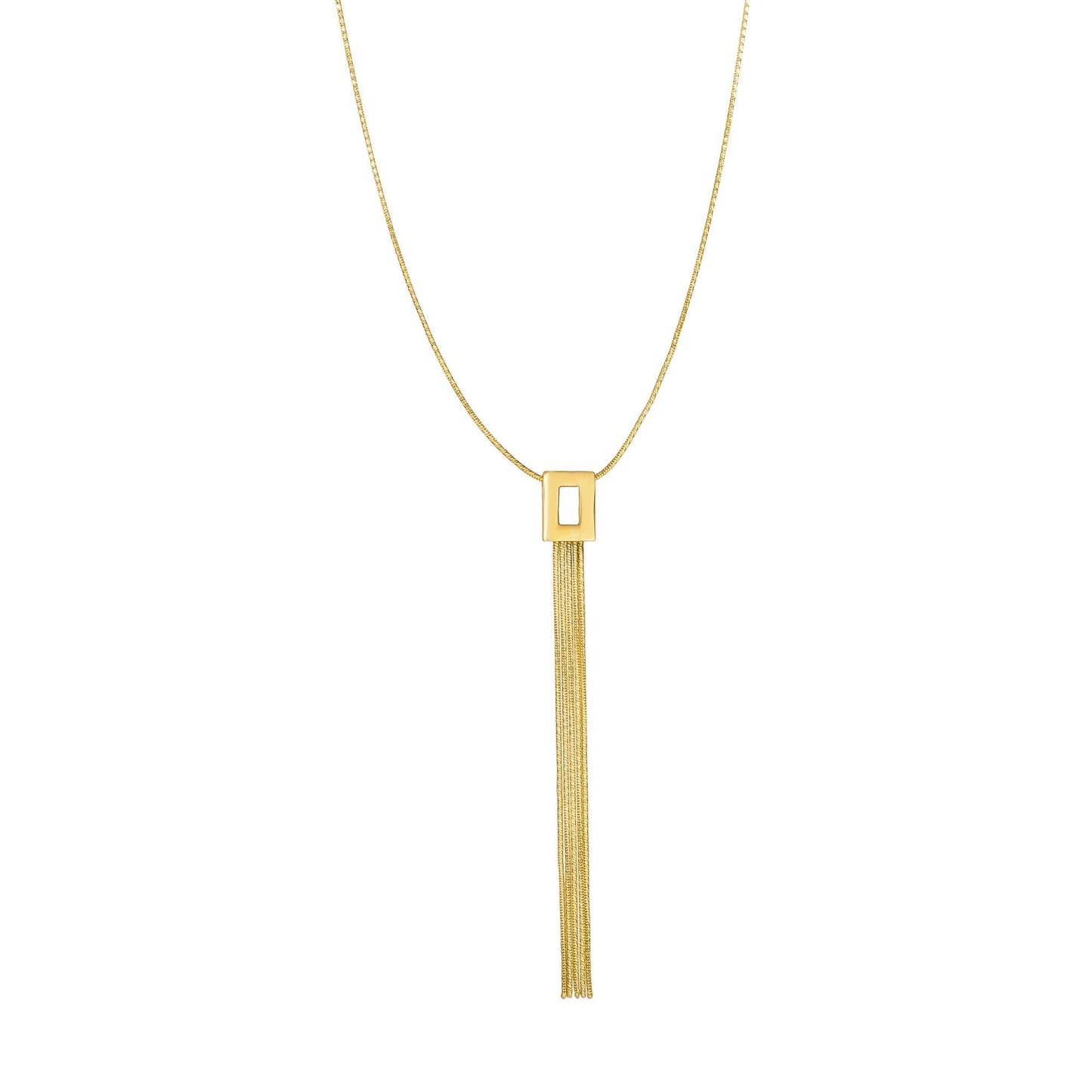 14k yellow gold lariat necklace