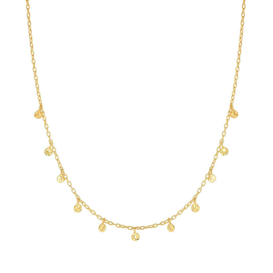 14k yellow gold dangling necklace