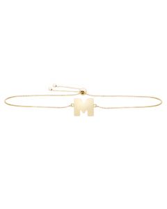 14k yellow gold initial bracelet