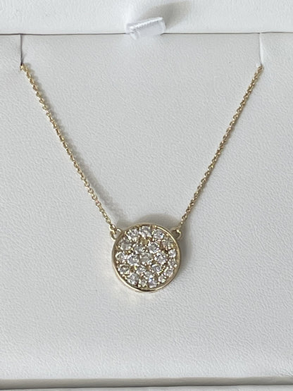 yellow and white gold diamond circle pendants