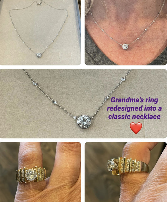 Diamond solitaire necklace