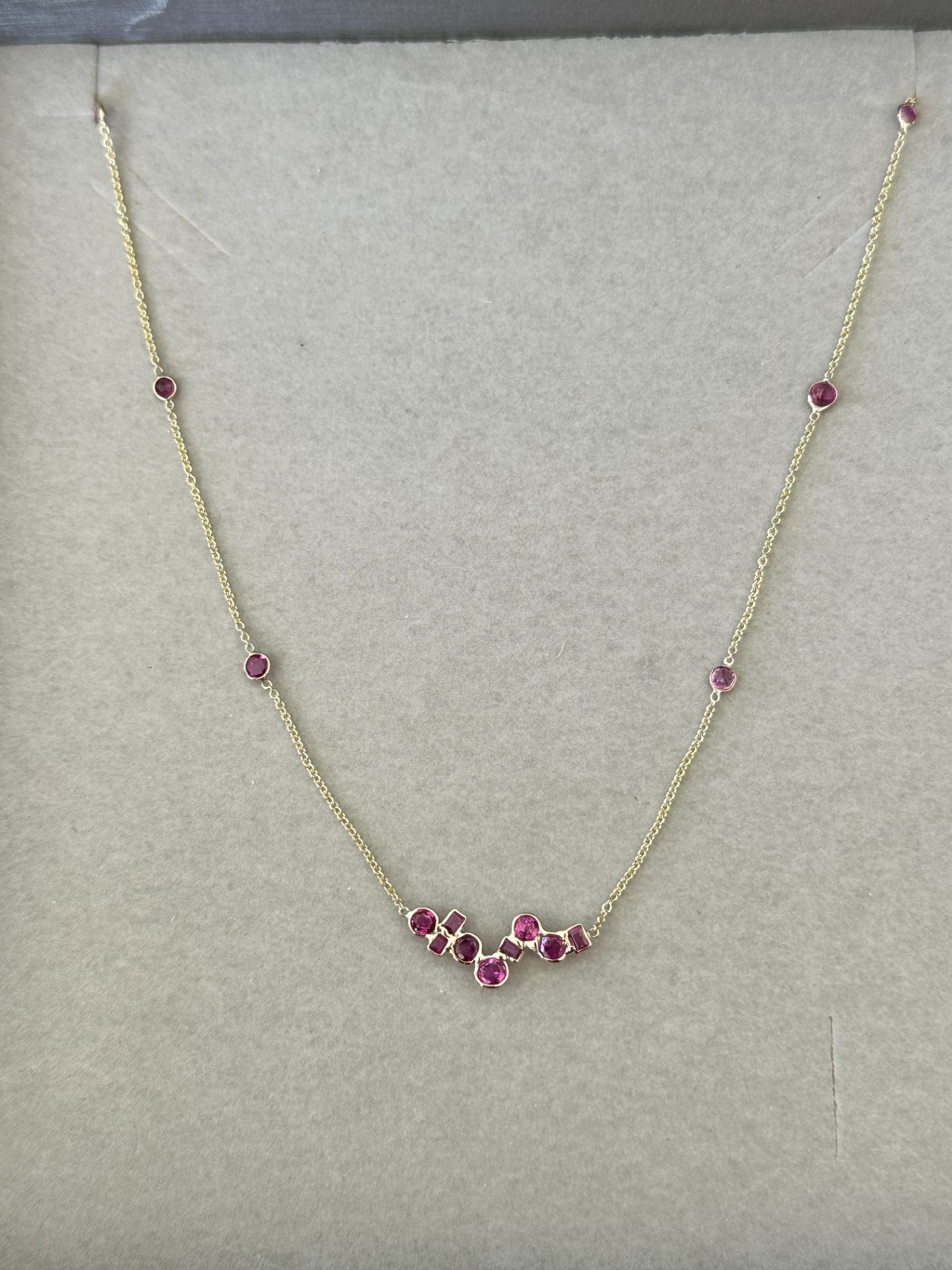 ruby yellow gold necklace